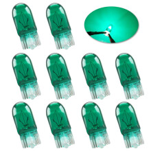 Sidaqi Standard Miniature T10 W5W Halogen Bulbs Bright Green 194 168 501 Wedge Daytime Running Lights DRL Side Maker Dashboard light Brake Tail Rever