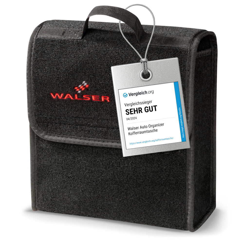 Walser Boot Bag Toolbag Organiser Size S, Needle Felt Boot Organiser, Car Bag, Car Storage Bag, Boot Organiser 28X14x28 Cm Black 34617977