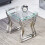 (Silver Leg+Clear Glass) Nested Coffee Table Set of 2, Stackable Side Tables 8