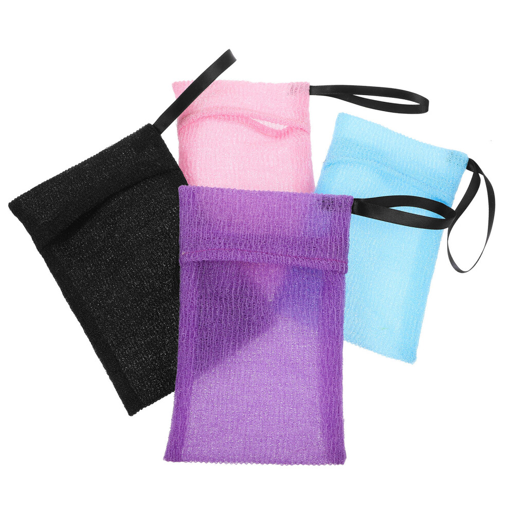 Solustre 8 Pcs Soap Storage Bags Exfoliating Hanging Pouch For Shower