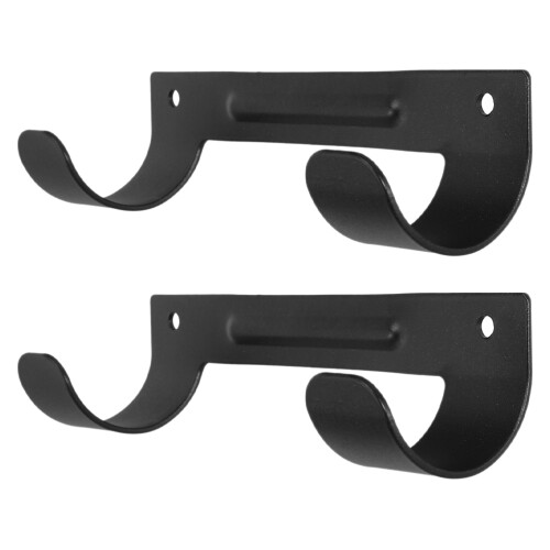 6Pcs Black Metal Ironing Board Holder Wall Mount Strong Load Hook