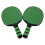 2Pcs Plastic Pingpong Paddle Set Green for Beginner Practice and Play 10