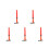 5Pcs Orange Plastic Safety Wands with LED Light Portable for Party Use 6