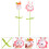 4 Pcs Knitted Artificial Bunny Doll With Crochet Flower Stem 11