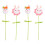 4 Pcs Knitted Artificial Bunny Doll With Crochet Flower Stem 4