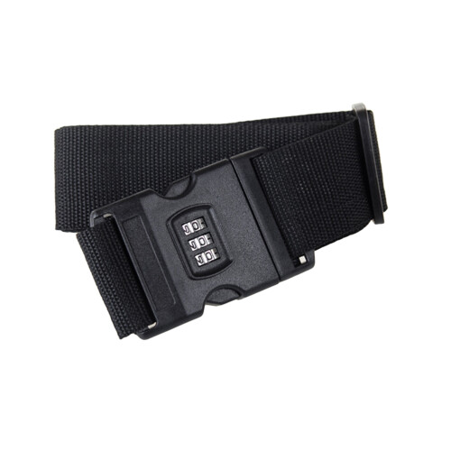 3Pcs Safety Black Suitcase Belts with Adjustable Strap and Lock