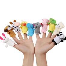 Zachte pluche vingerpoppetjes set, fluwelen dierenfiguur, educatief fantasiespeelgoed voor kinderen, schattige handgemaakte poppetjes met heldere