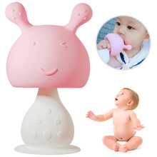 Superzachte siliconen bijtring voor baby's, verlichting bij het doorkomen van tandjes met zuignap en multi-textuur design, visueel stimulerend en