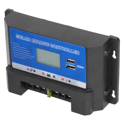 Ηλιακός ελεγκτής φόρτισης για σύστημα 12V24V, έξυπνος ρυθμιστής με διπλή έξοδο USB, 1