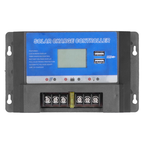 Ηλιακός ελεγκτής φόρτισης για σύστημα 12V24V, έξυπνος ρυθμιστής με διπλή έξοδο USB,