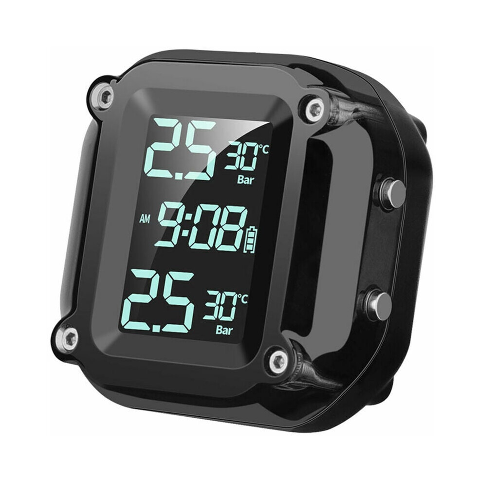 Ensure Peace Of Mind On The Road With Our Universal Motorcycle Tpms, External Sensors And Lcd Display Provide Real-Time Monitoring Data For Optimal 9423501433749