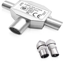High Performance Coax Splitter for Wide Frequency Range, Low Signal Loss Digital Coax Cable Splitter for TVs Video Recorders, Convenient To Carry and