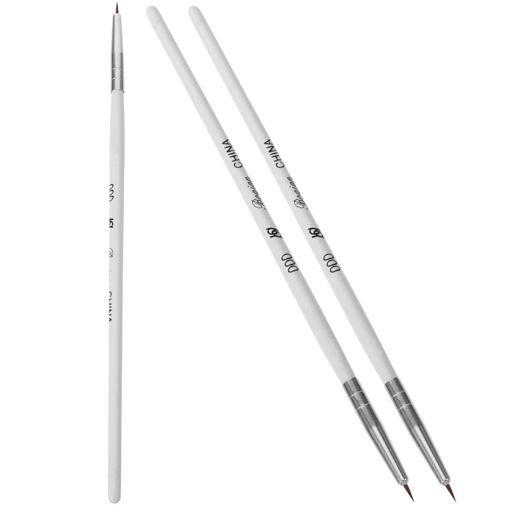 Artibetter White 15Pcs Thin Nail Art Drawing Pens Plastic Salon Manicure Brushes