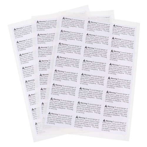 2000Pcs Clear White Suffocation Warning Stickers for Transport Boxes