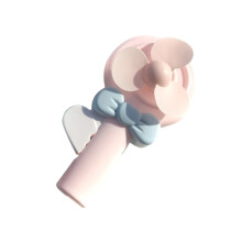 2Pcs Lovely Lollipop Shape Mini Hand Held Fan For Kids Pink