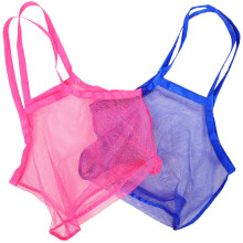 Set Of 2 Beach Toy Bag Child Storage Mesh Seashell Collecting Kids