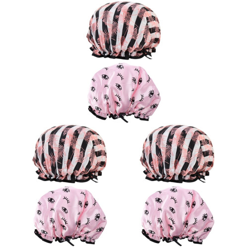 6 Pcs Creative Bathing Hats Housework Hats Simple Sleeping Hats 1