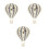 3Pcs Bamboo Hot Air Balloon Wall Clocks Light Grey Decorative Art 6
