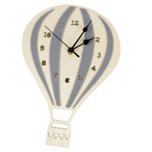 3Pcs Bamboo Hot Air Balloon Wall Clocks Light Grey Decorative Art