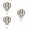 3Pcs Bamboo Hot Air Balloon Wall Clocks Light Grey Decorative Art 5