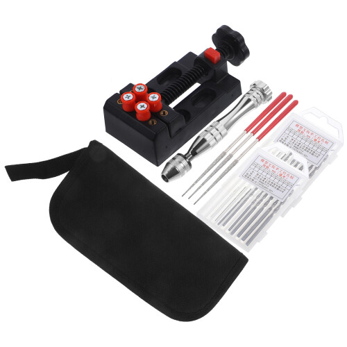 3Pcs Aluminum Pin Vise Hand Drill Set Assorted Colors Adjustable Chuck