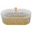 4Pcs Ramadan Candy Dish With Lid Oval Gold Metal Eid Mubarak Container 1