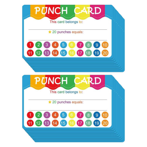 150Pcs Cartoon Punch Cards Multi-Functional Reward Cards for Teaching