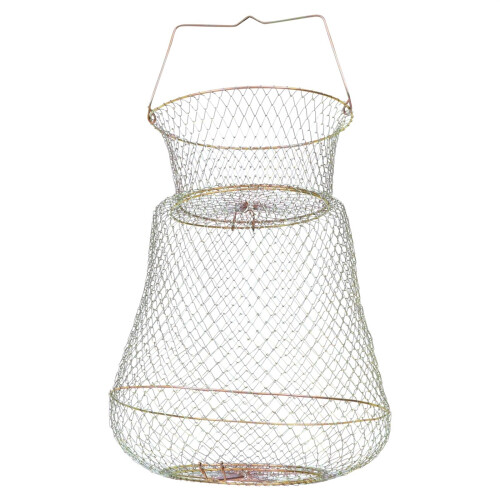 3pcs Crab Pot Foldable Iron Fishnet Bag