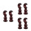 6Pcs Solid Wood Curtain Rod Brackets Brown Wall Mount Hardware Set 8