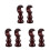 6Pcs Solid Wood Curtain Rod Brackets Brown Wall Mount Hardware Set 6