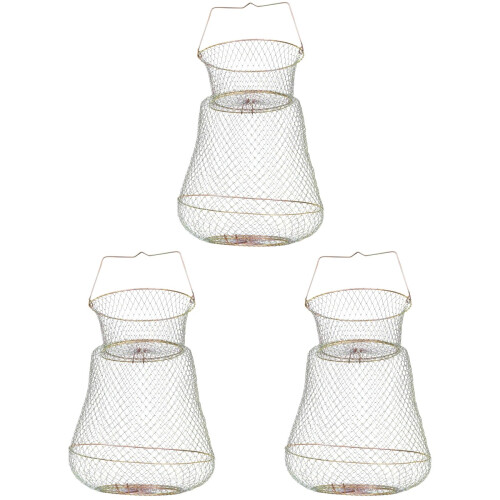 3pcs Crab Pot Foldable Iron Fishnet Bag 1