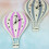 3Pcs Bamboo Hot Air Balloon Wall Clocks Light Grey Decorative Art 8