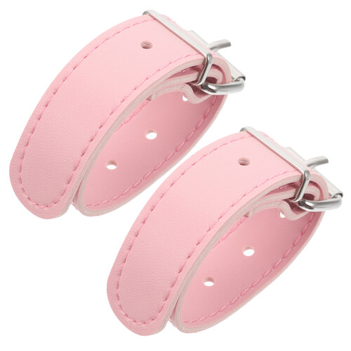 2Pairs Adjustable Pink Bike Basket Straps for Front Handlebar 2
