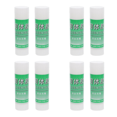 8Pcs Compact White Solid Glue Sticks for Students Office and Crafts 2
