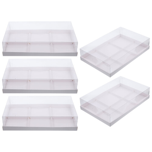 10Pcs White Clear Cake Boxes Portable Bakery Containers for Cupcakes 1