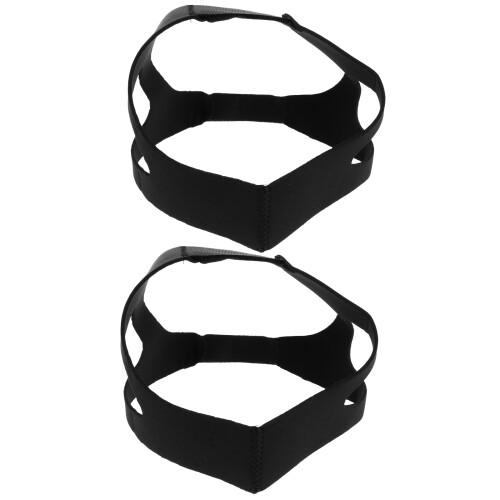 4Pcs Soft Black Adjustable Chin Strap for Sleeping Anti Snore Headgear 1