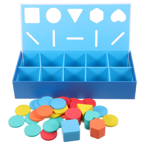 Two Boxes Wooden Shape Sorting Toy For Toddlers Color Recognition 1
