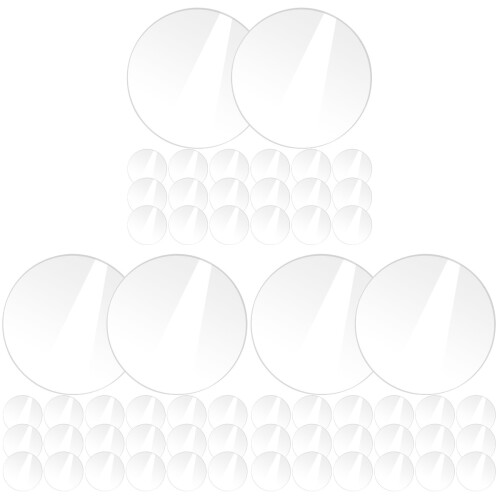 60Pcs Clear Acrylic Round Boards Lightweight DIY Circle Sheets 2