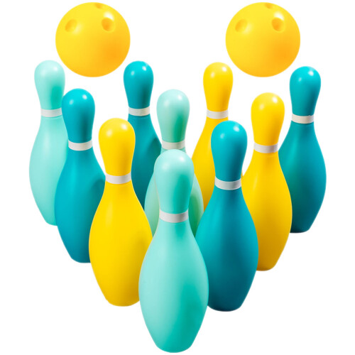 2 Sets Plastic Bowling Balls And Pins Interactive Plaything 1