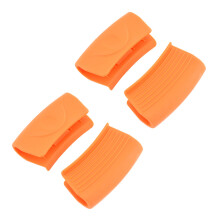 8Pièces Protège-Poignées Silicone Orange Résistant Chaleur Cuisine