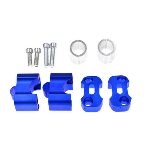 2Pcs Blue Motorcycle Handlebar Riser Aluminum Clamp for Oversize Bars