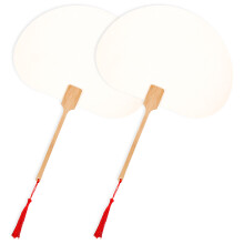 2St Houten Blanco Waaier Voor Dames Wit DIY Graffiti Fans Decoratief