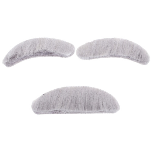 2 Sets Fake Beard Eyebrow Decor For Stage And Halloween