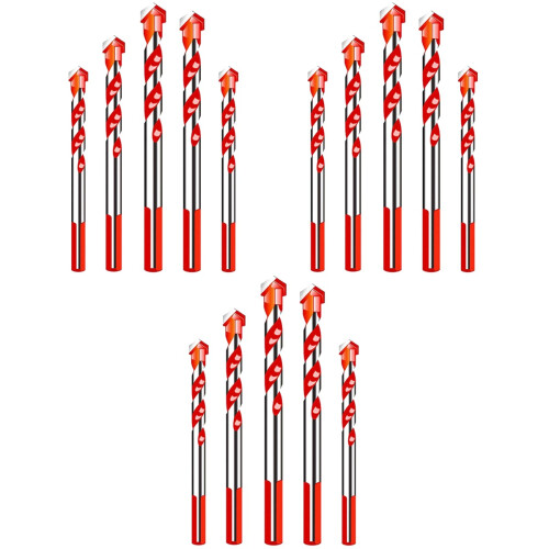 15 Pcs Twist Triangular Drill Steel Alloy Metal Masonry 2