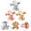 6 Pcs X Letter Strap Loop Decorative Ring Metal Miss 8