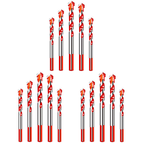 15 Pcs Twist Triangular Drill Steel Alloy Metal Masonry 1