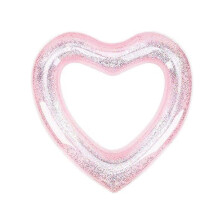 3pcs Inflatable Heart Swim Glitter Pvc Material Portable Pool Float For Beach And Pool Fun Unique Rose Gold Heart Activities