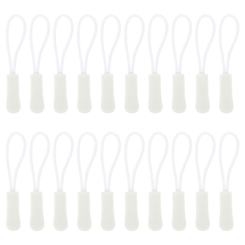 200Pcs White Replacement Zipper Pulls for Jackets Bags Smooth Handle
