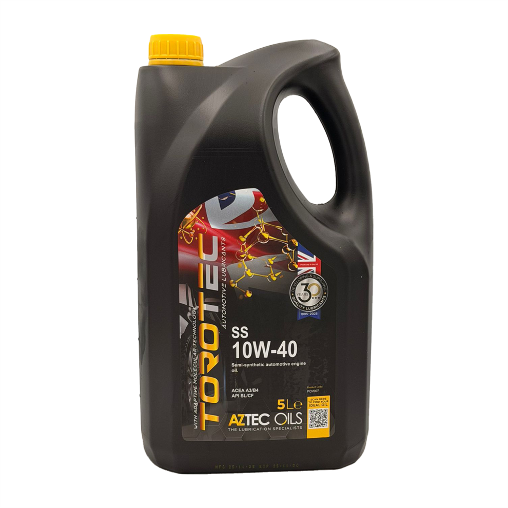 10W40 Semi Synthetic Engine Oil Aztec Ss Acea A3/B4 Api Sn/Cf Vw 502/505 5L 5055866002007