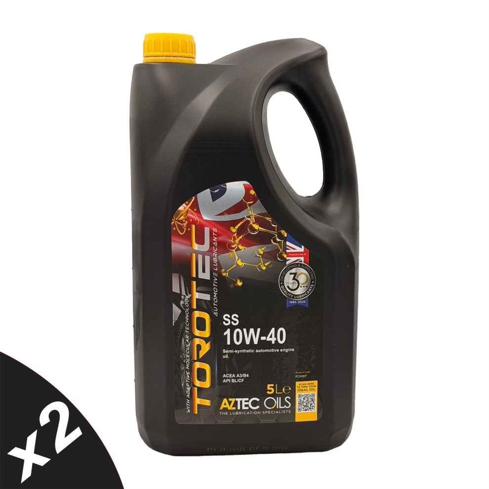 10W40 Semi Synthetic Engine Oil Aztec Ss Acea A3/B4 Api Sn/Cf Vw 502/505 2X5l 5056820582115